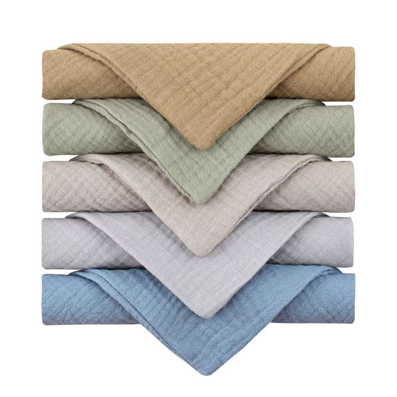 5PCS Soft Absorbent Gauze Cotton Baby Towels Wipe Face Cloths Towel Face Handkerchief Baby Bathing Feeding Washcloth
