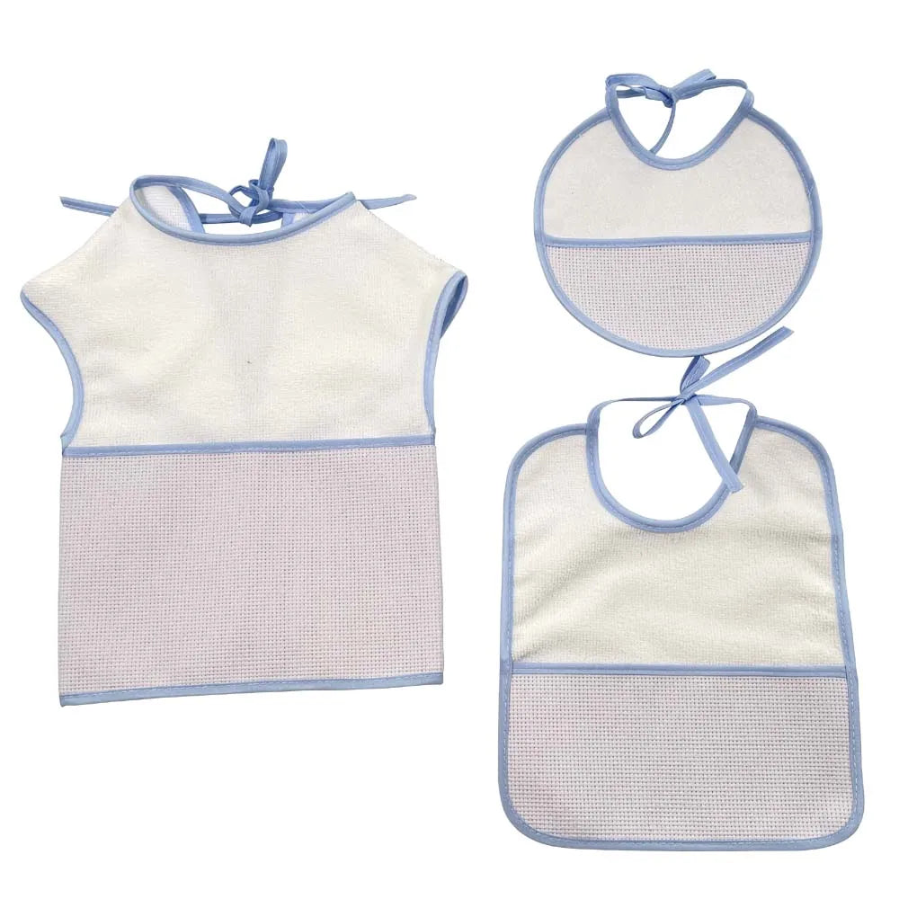 Cross Stitch Bibs Pink Waterproof Baby Infant Saliva Towels Baby Bebe Girls 3Pcs/Set YB170004