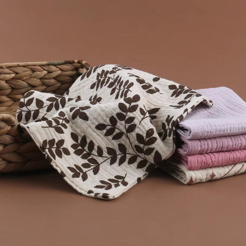 5PCS Soft Absorbent Gauze Cotton Baby Towels Wipe Face Cloths Towel Face Handkerchief Baby Bathing Feeding Washcloth
