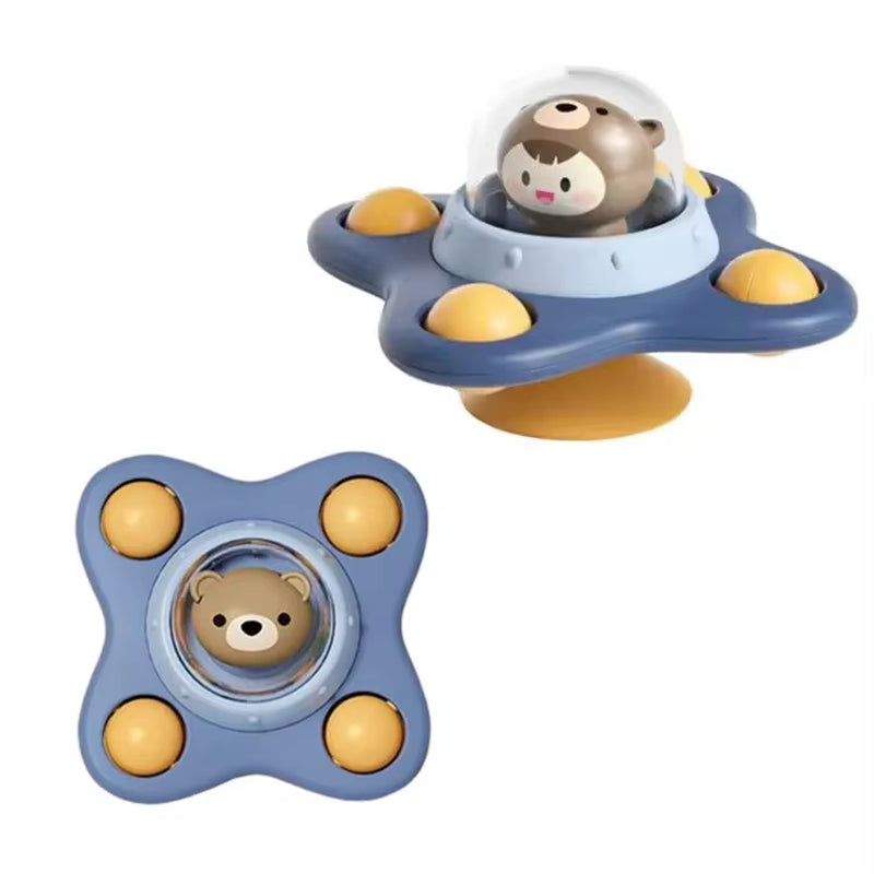 Cartoon Suction Cup Spinner Toy Baby Bath Toys Hand Spinning Toys with Suction Cup Water Play Toy Educational Toys for Baby Kid