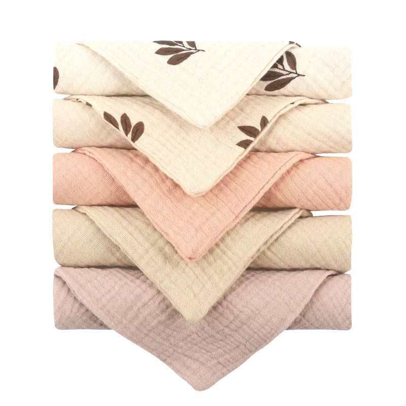 5PCS Soft Absorbent Gauze Cotton Baby Towels Wipe Face Cloths Towel Face Handkerchief Baby Bathing Feeding Washcloth
