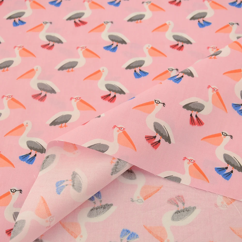 Teramila 0.5 Meter Cat Owl Animal Pattern 100% Cotton Cloth Designer Handicraft Fabrics Quilt Needlework Patchwork for Sewing