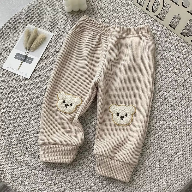 Autumn Baby Clothes Bear Pants Newborn Infant Trouser Solid Toddler Clothing Fashion Baby Boys Clothes