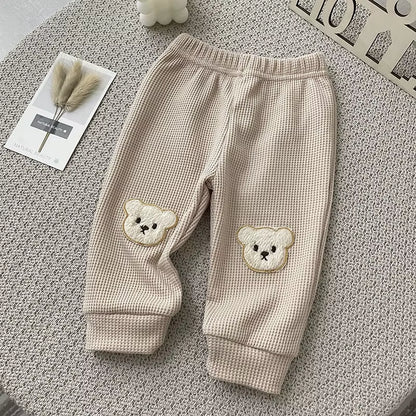Autumn Baby Clothes Bear Pants Newborn Infant Trouser Solid Toddler Clothing Fashion Baby Boys Clothes
