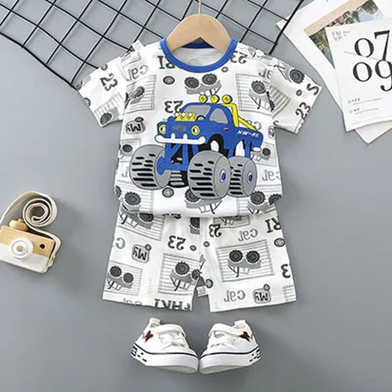 Summer Baby Boy Clothes Short Sleeve Newborn Baby Clothes Set 2 Pieces Children'S Clothes Set Leisure Toddler Clothes