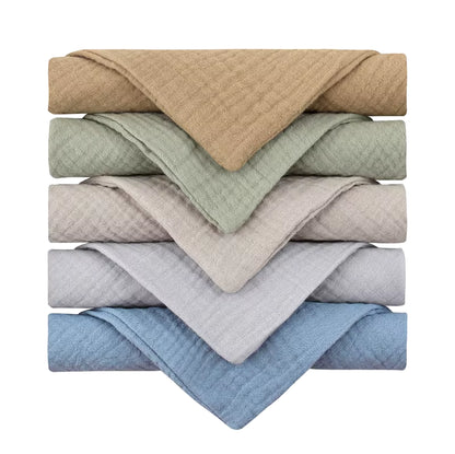 5PCS Soft Absorbent Gauze Cotton Baby Towels Wipe Face Cloths Towel Face Handkerchief Baby Bathing Feeding Washcloth