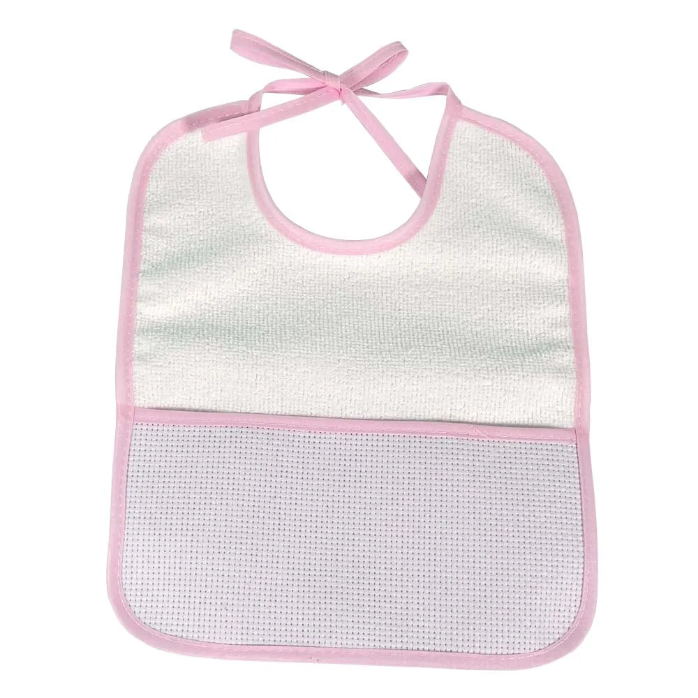 Cross Stitch Bibs Pink Waterproof Baby Infant Saliva Towels Baby Bebe Girls 3Pcs/Set YB170004