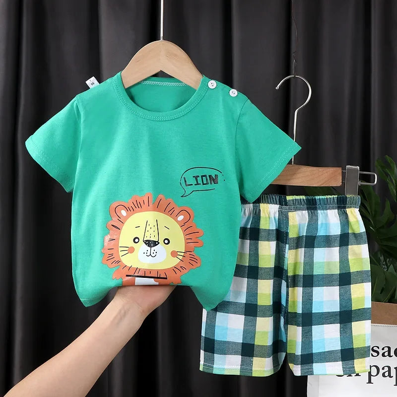 Summer Baby Boy Clothes Short Sleeve Newborn Baby Clothes Set 2 Pieces Children'S Clothes Set Leisure Toddler Clothes