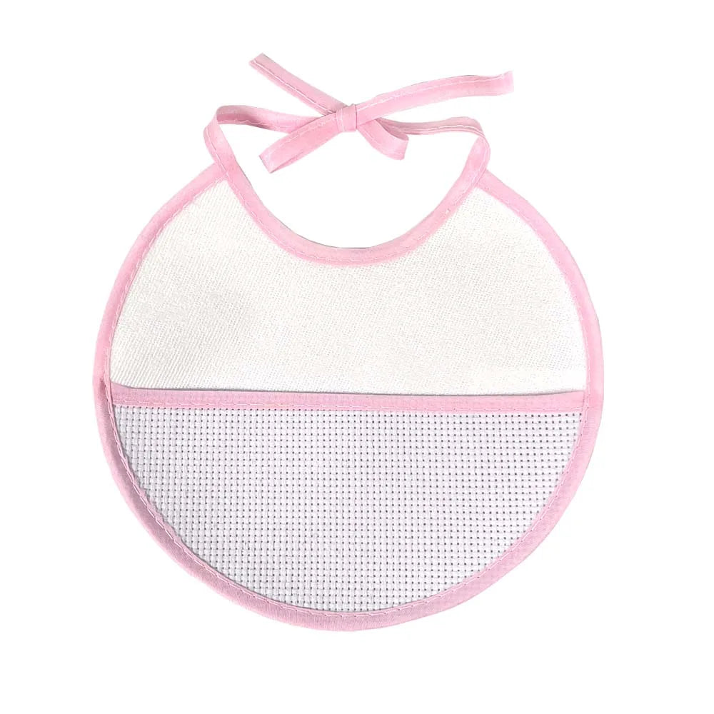 Cross Stitch Bibs Pink Waterproof Baby Infant Saliva Towels Baby Bebe Girls 3Pcs/Set YB170004