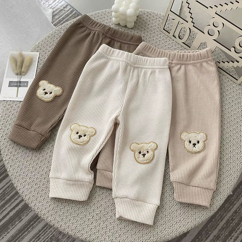 Autumn Baby Clothes Bear Pants Newborn Infant Trouser Solid Toddler Clothing Fashion Baby Boys Clothes