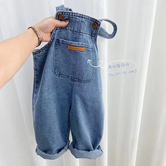 Unisex Boys Girls Dungarees Casual Long Pants Children Oversize Loose Jumpsuit Denim Overalls Baby Clothes Overalls for Kids