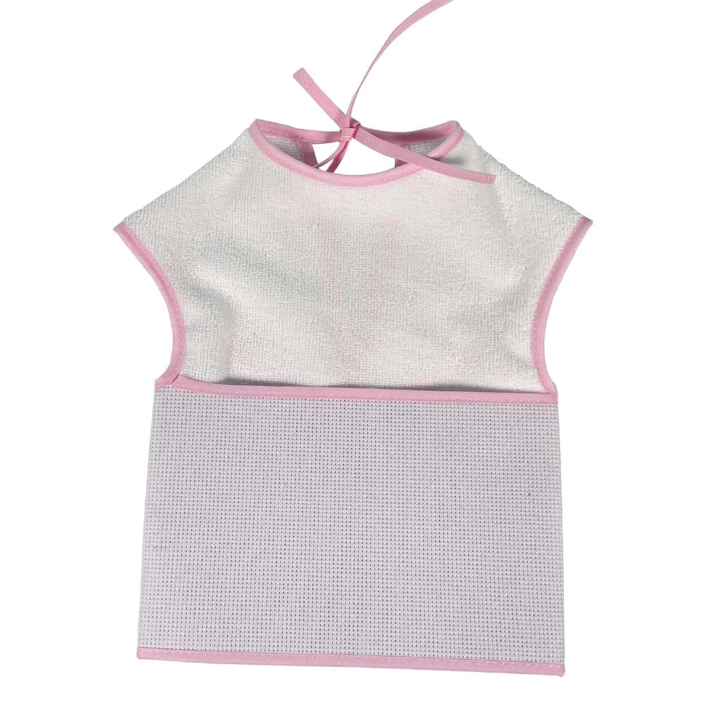 Cross Stitch Bibs Pink Waterproof Baby Infant Saliva Towels Baby Bebe Girls 3Pcs/Set YB170004