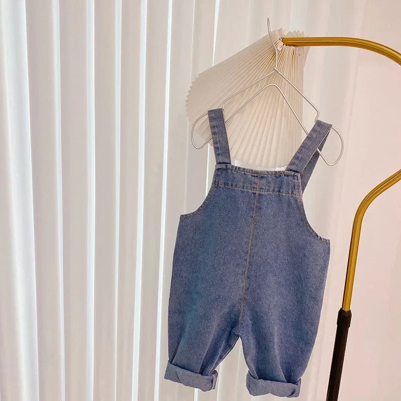 Baby Clothes Children'S Jeans Cartoon Bear Overalls Spring Autumn New Fashion Men'S and Women'S Baby Jeans Children'S Overalls