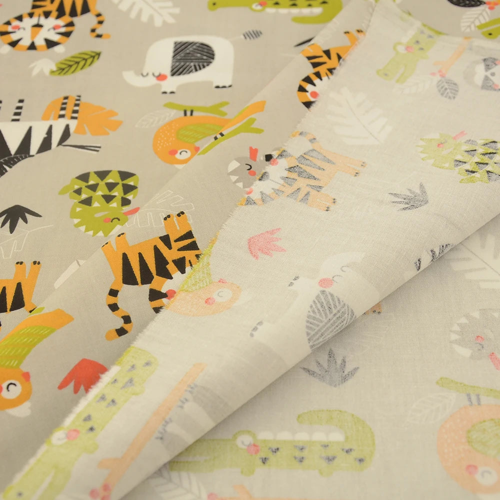Teramila 0.5 Meter Cat Owl Animal Pattern 100% Cotton Cloth Designer Handicraft Fabrics Quilt Needlework Patchwork for Sewing