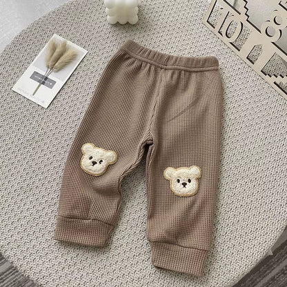 Autumn Baby Clothes Bear Pants Newborn Infant Trouser Solid Toddler Clothing Fashion Baby Boys Clothes