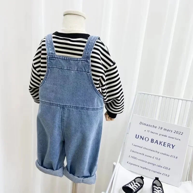 Unisex Boys Girls Dungarees Casual Long Pants Children Oversize Loose Jumpsuit Denim Overalls Baby Clothes Overalls for Kids