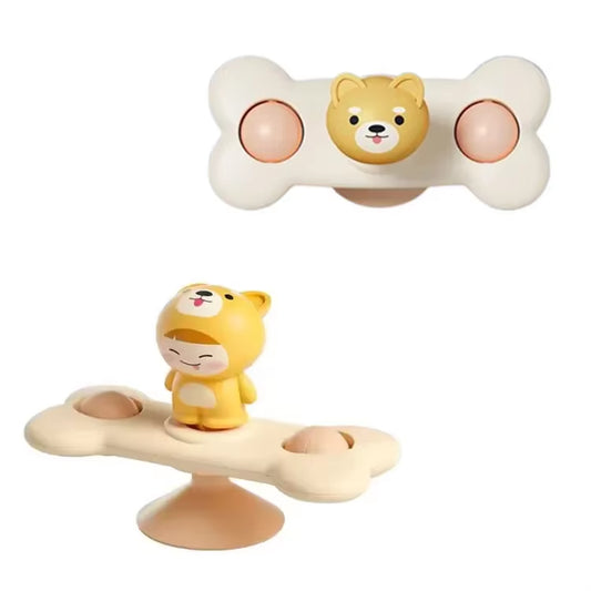 Cartoon Suction Cup Spinner Toy Baby Bath Toys Hand Spinning Toys with Suction Cup Water Play Toy Educational Toys for Baby Kid