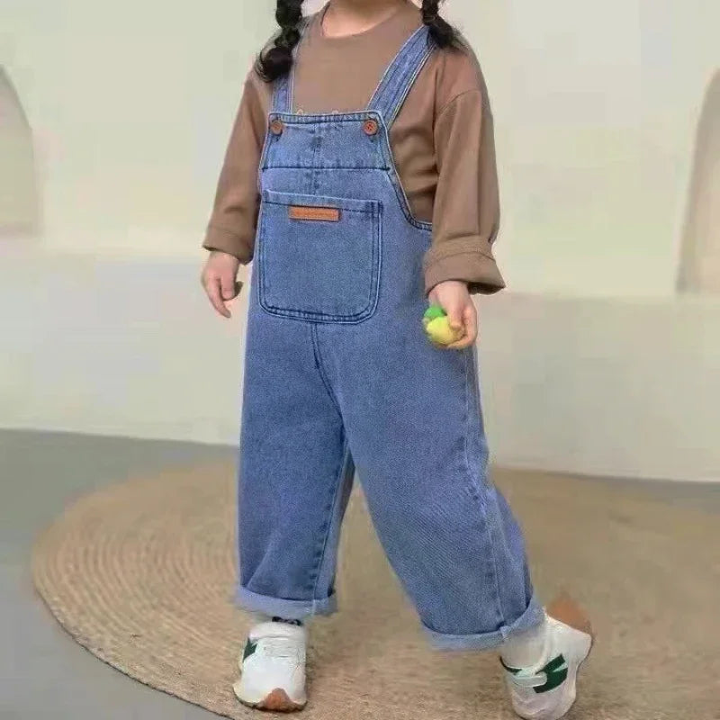 Unisex Boys Girls Dungarees Casual Long Pants Children Oversize Loose Jumpsuit Denim Overalls Baby Clothes Overalls for Kids