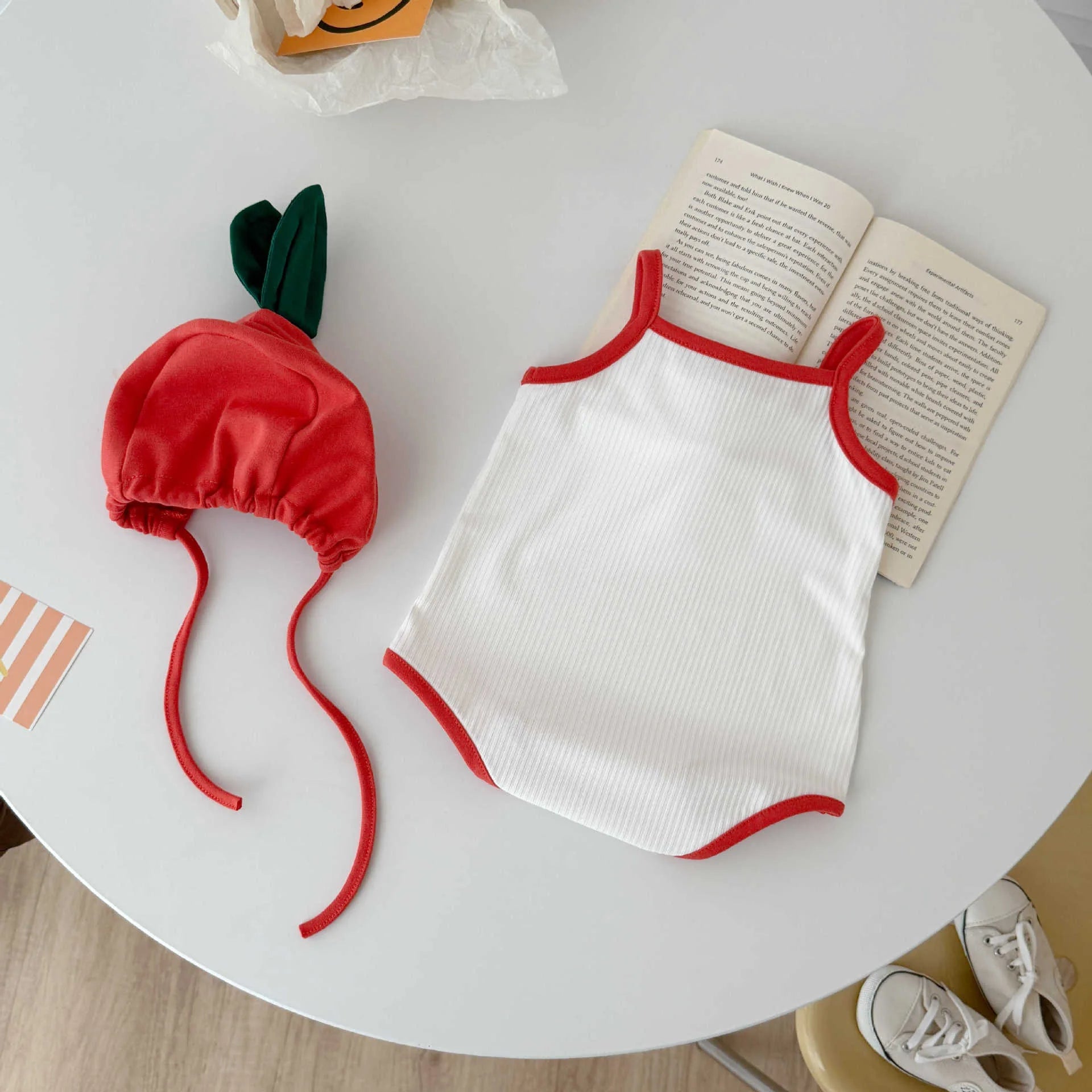 5830 Baby Clothes 2025 Summer Hot Fashion Tomato Printing Baby Boy'S One Piece Clothes Cute Climbing Clothes