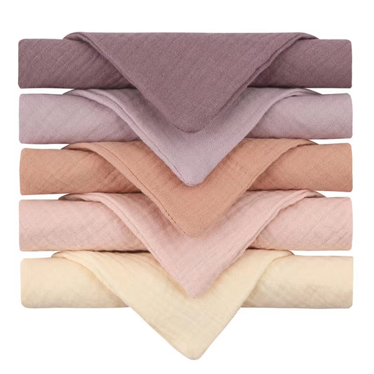 5PCS Soft Absorbent Gauze Cotton Baby Towels Wipe Face Cloths Towel Face Handkerchief Baby Bathing Feeding Washcloth