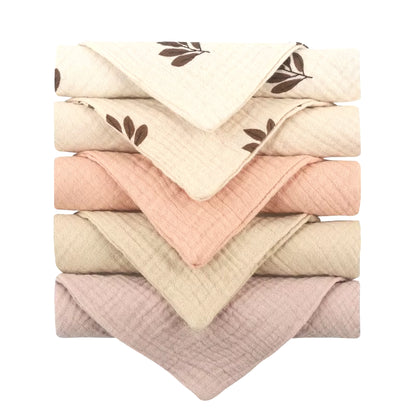 5PCS Soft Absorbent Gauze Cotton Baby Towels Wipe Face Cloths Towel Face Handkerchief Baby Bathing Feeding Washcloth