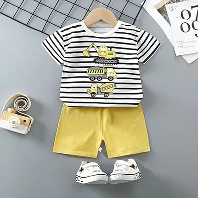 Summer Baby Boy Clothes Short Sleeve Newborn Baby Clothes Set 2 Pieces Children'S Clothes Set Leisure Toddler Clothes