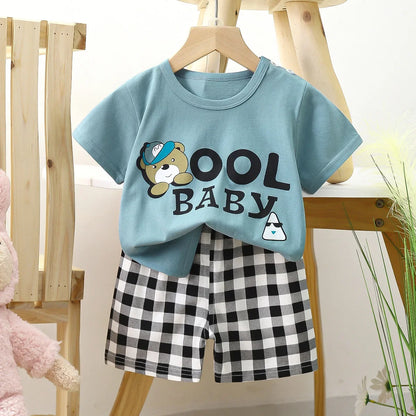 Summer Baby Boy Clothes Short Sleeve Newborn Baby Clothes Set 2 Pieces Children'S Clothes Set Leisure Toddler Clothes